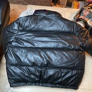 CISONO Los Angeles Faux Leather Black Medium warm windbreaker